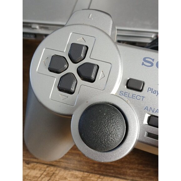Sony PS2 Slim SCPH-79001 Silver Console Bundle Controller Cables Tested - Picture 2 of 16